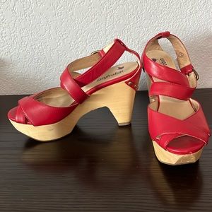 Farylrobin wood platform sandals